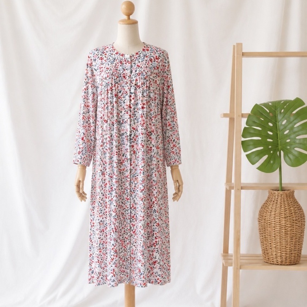 Aria Collection Floral Long Sleeve Soft Nightgown Grandmacore Comfy Cotagecore